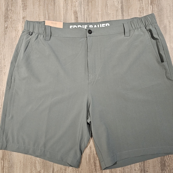 Eddie Bauer Men's Green Flat Front Shorts - Picture 1 of 10